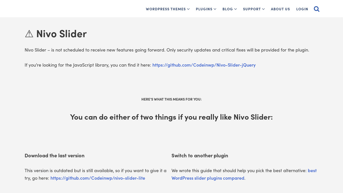 Nivo Slider Landing page