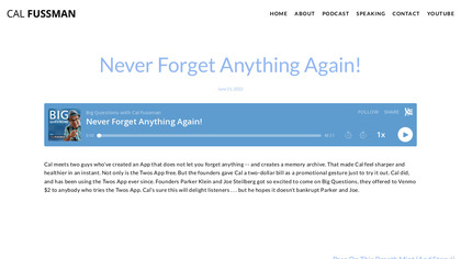 Never Forget Anything: Big Questions image