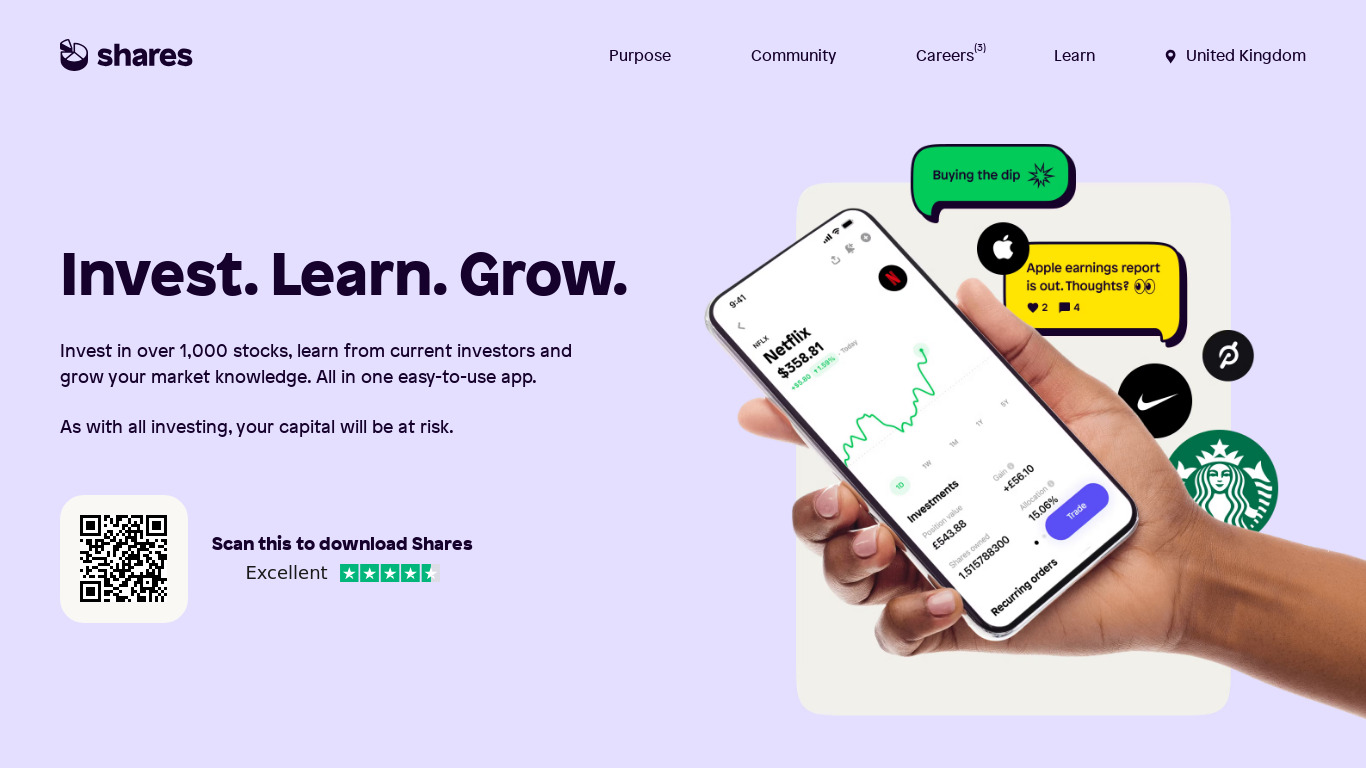 Shares Landing page