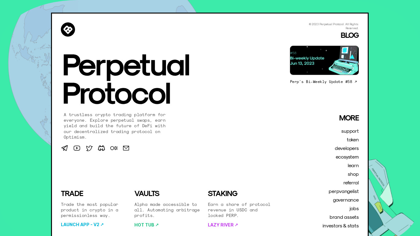 Perpetual Protocol Landing page