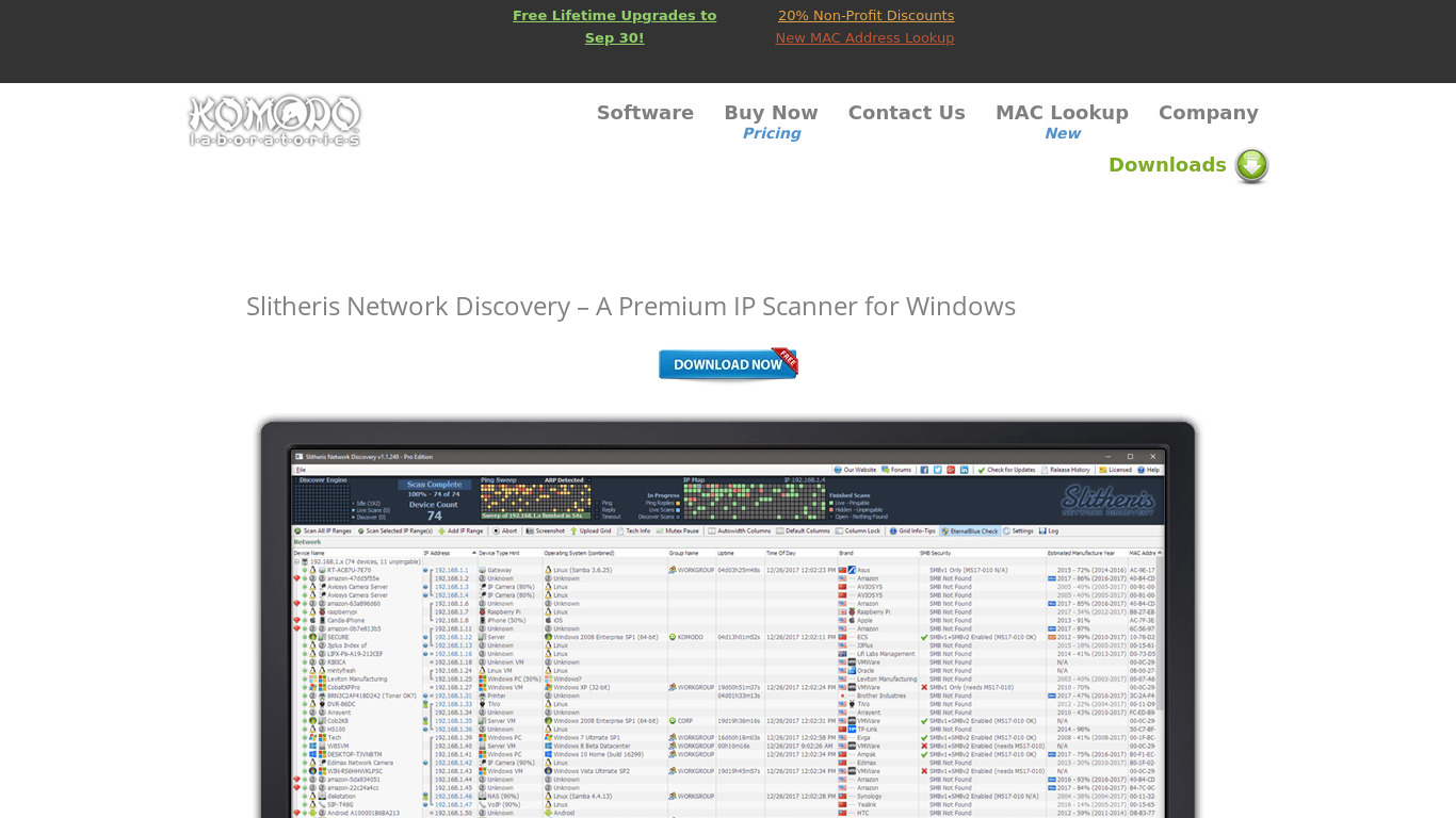 Slitheris Landing page