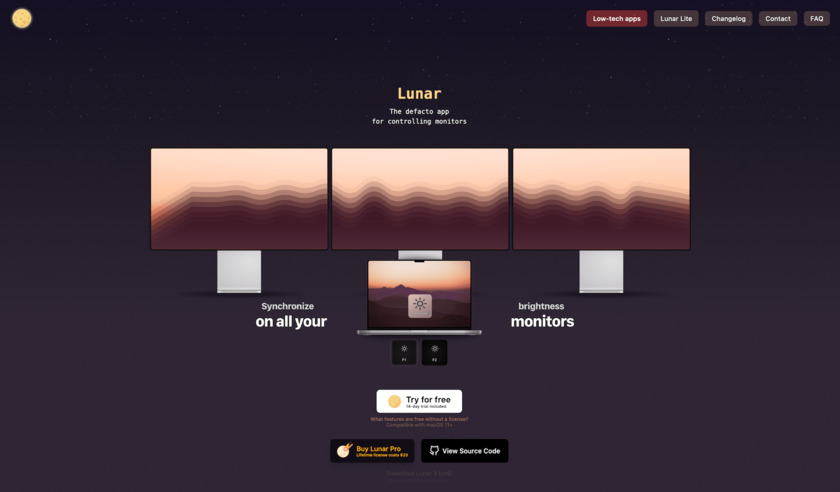 Lunar.fyi Landing Page