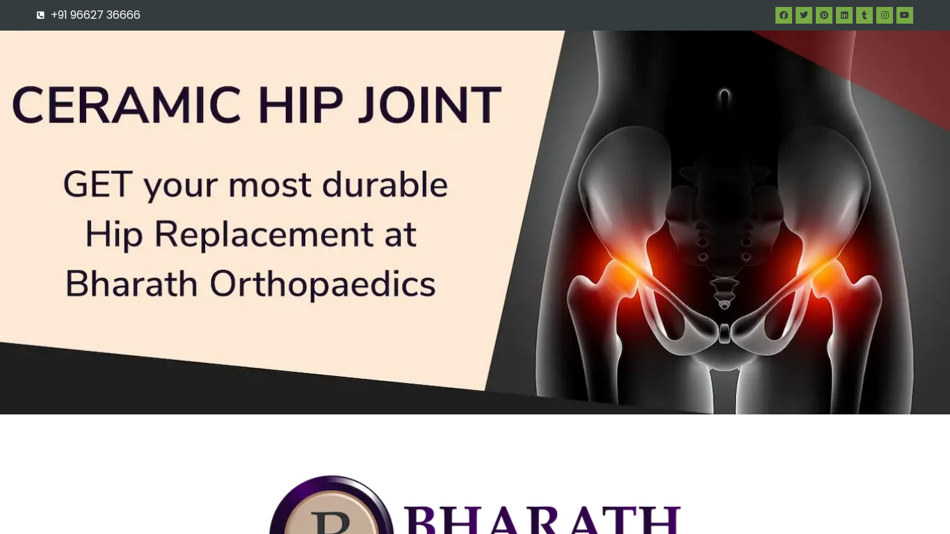 Bharath Orthopaedics Landing page