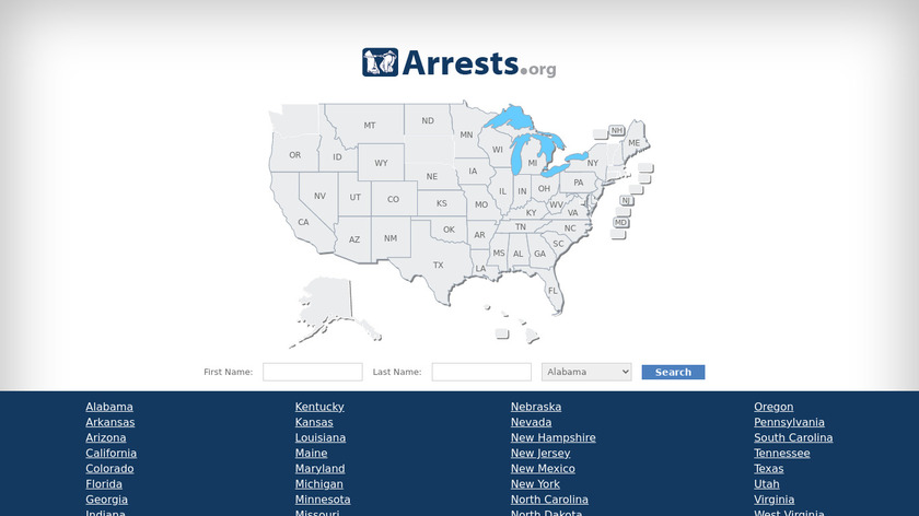 Arrests.org Landing Page