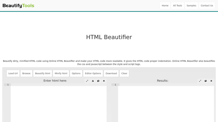 HTML Beautifier Landing Page
