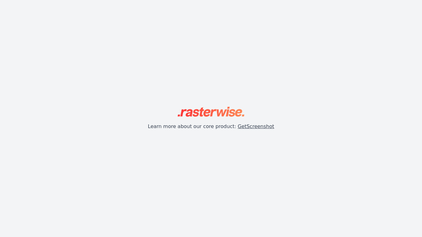 Rasterwise Landing page