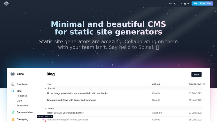 Spinal CMS Landing Page