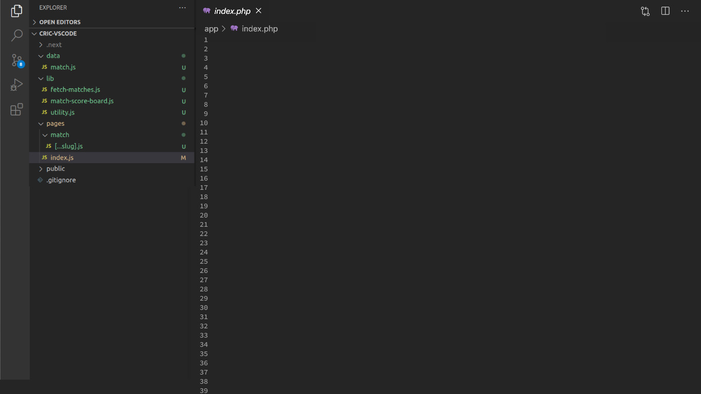 Cric-Code Landing page