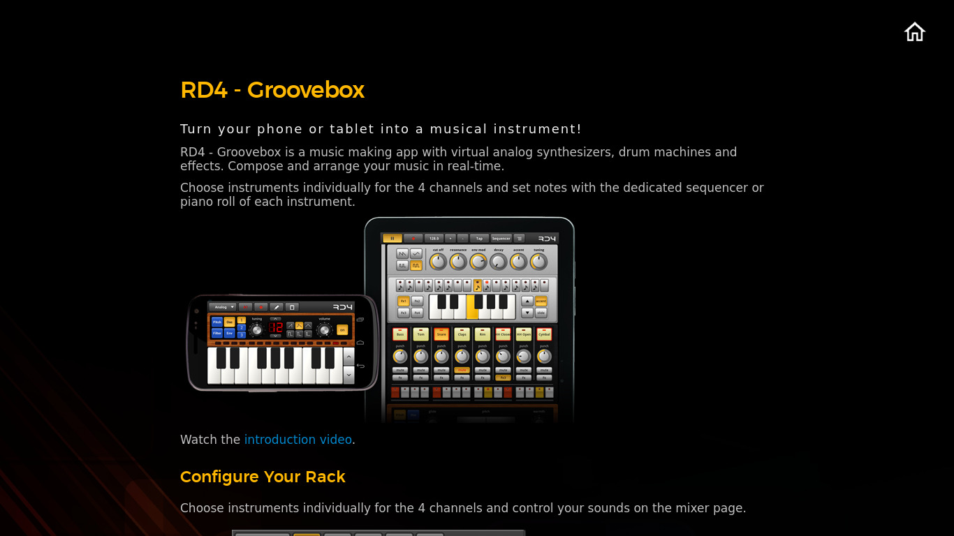 RD4 Groovebox Landing page