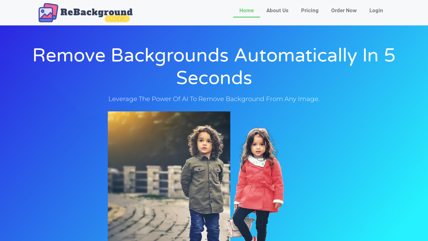 ReBackground Landing page