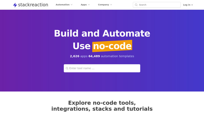 StackReaction Landing Page