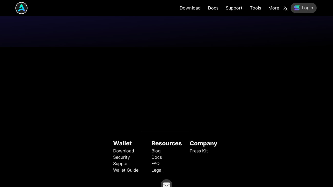 Avana Wallet Landing page