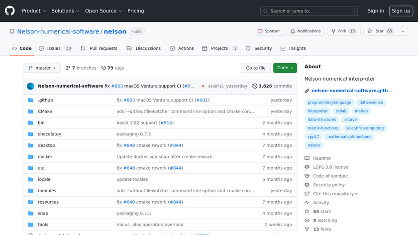 Nelson Landing Page