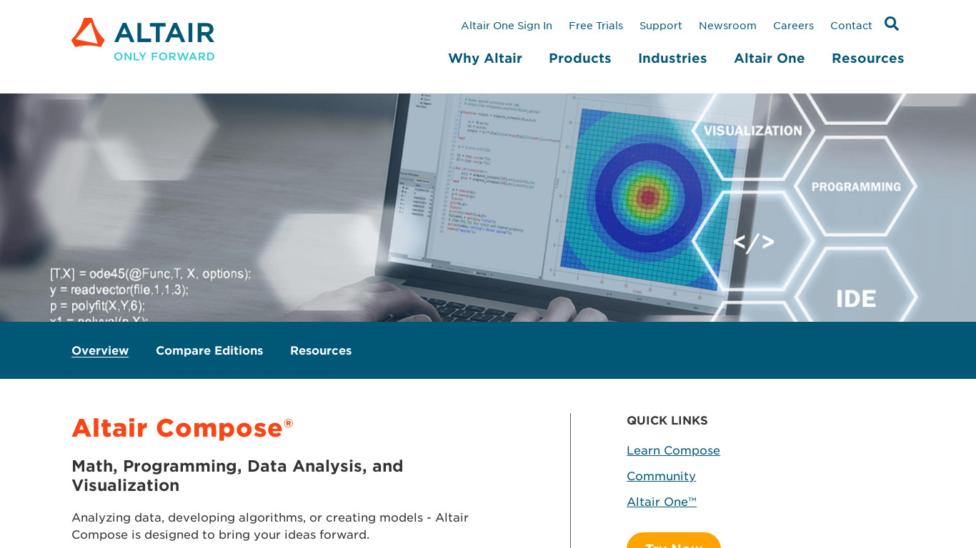 Altair Compose Landing page