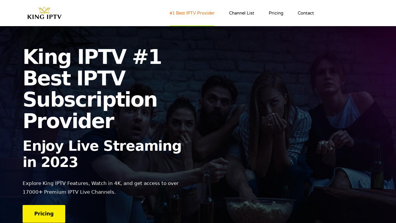 King IPTV Landing page