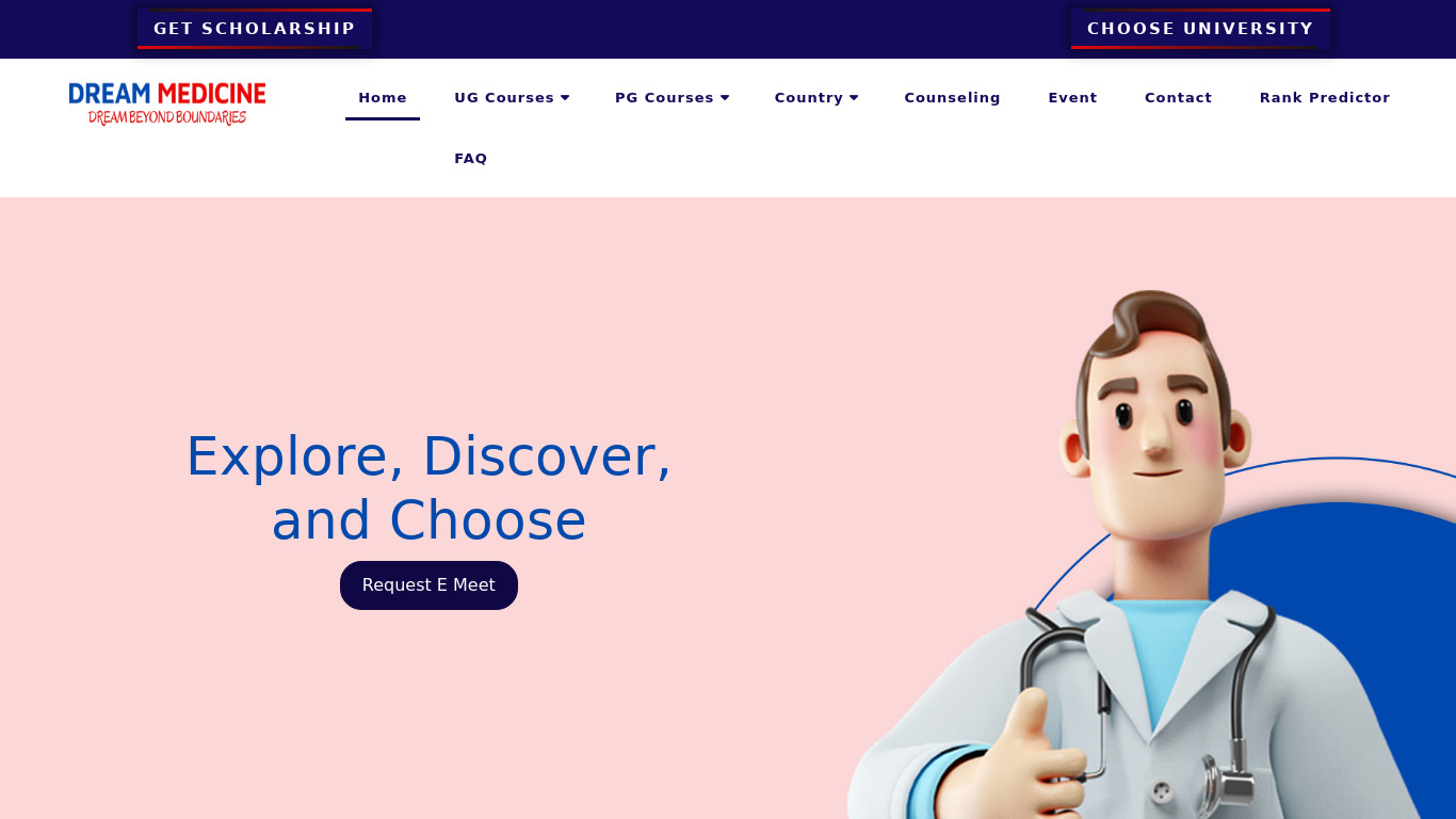 NEET Rank Predictor Landing page