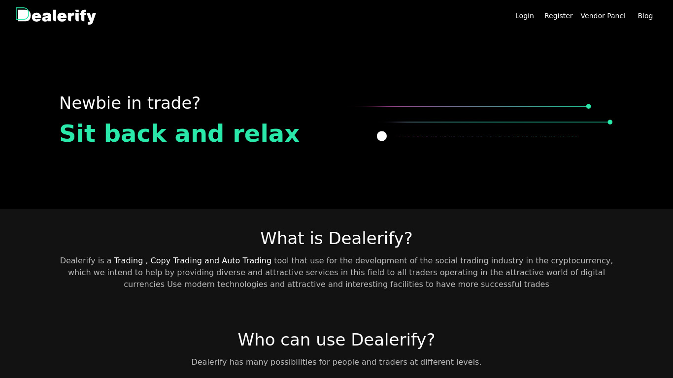 Dealerify.io Landing page