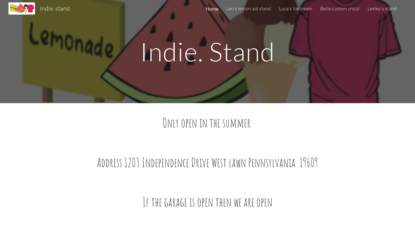 IndieStand Landing page
