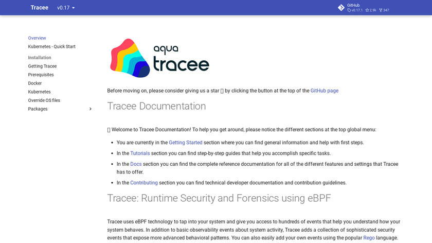 tracee Landing Page