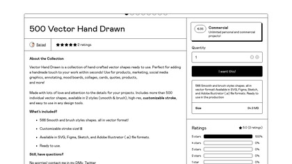 500 Vector Hand Drawn image