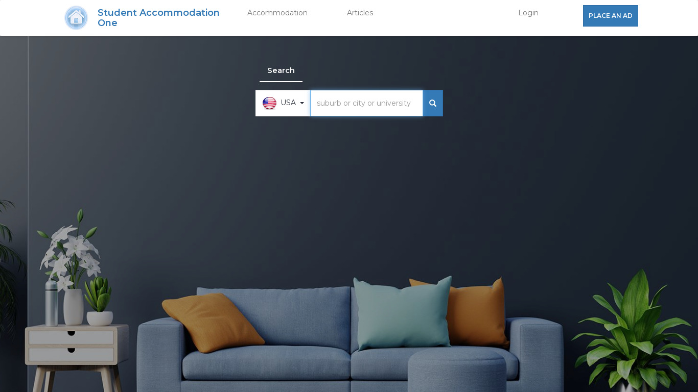 Student Accommodation One Landing page