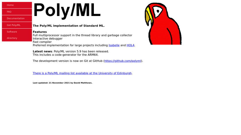 Poly/ML Landing Page