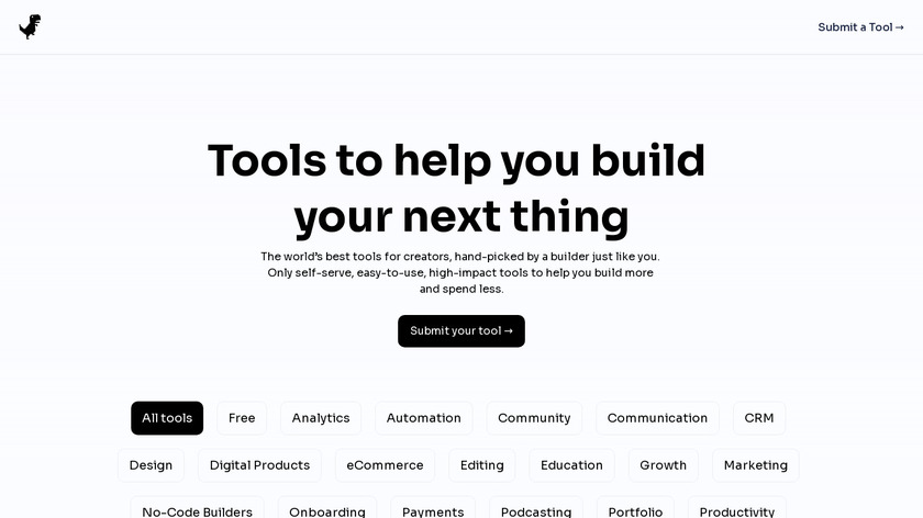 Creatosaur: Tools for Creators Landing Page