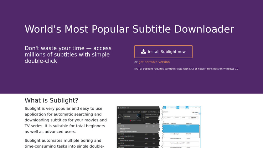 Sublight Landing Page