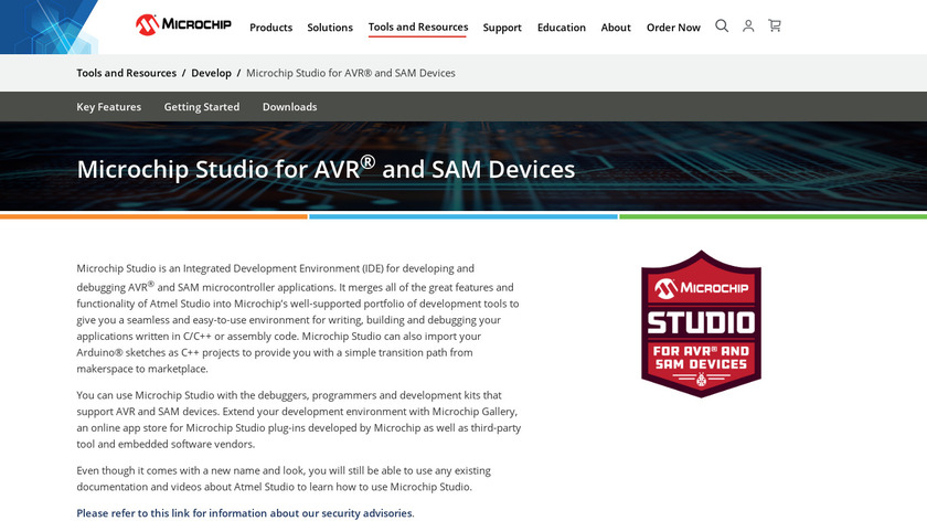 Atmel Studio Landing Page