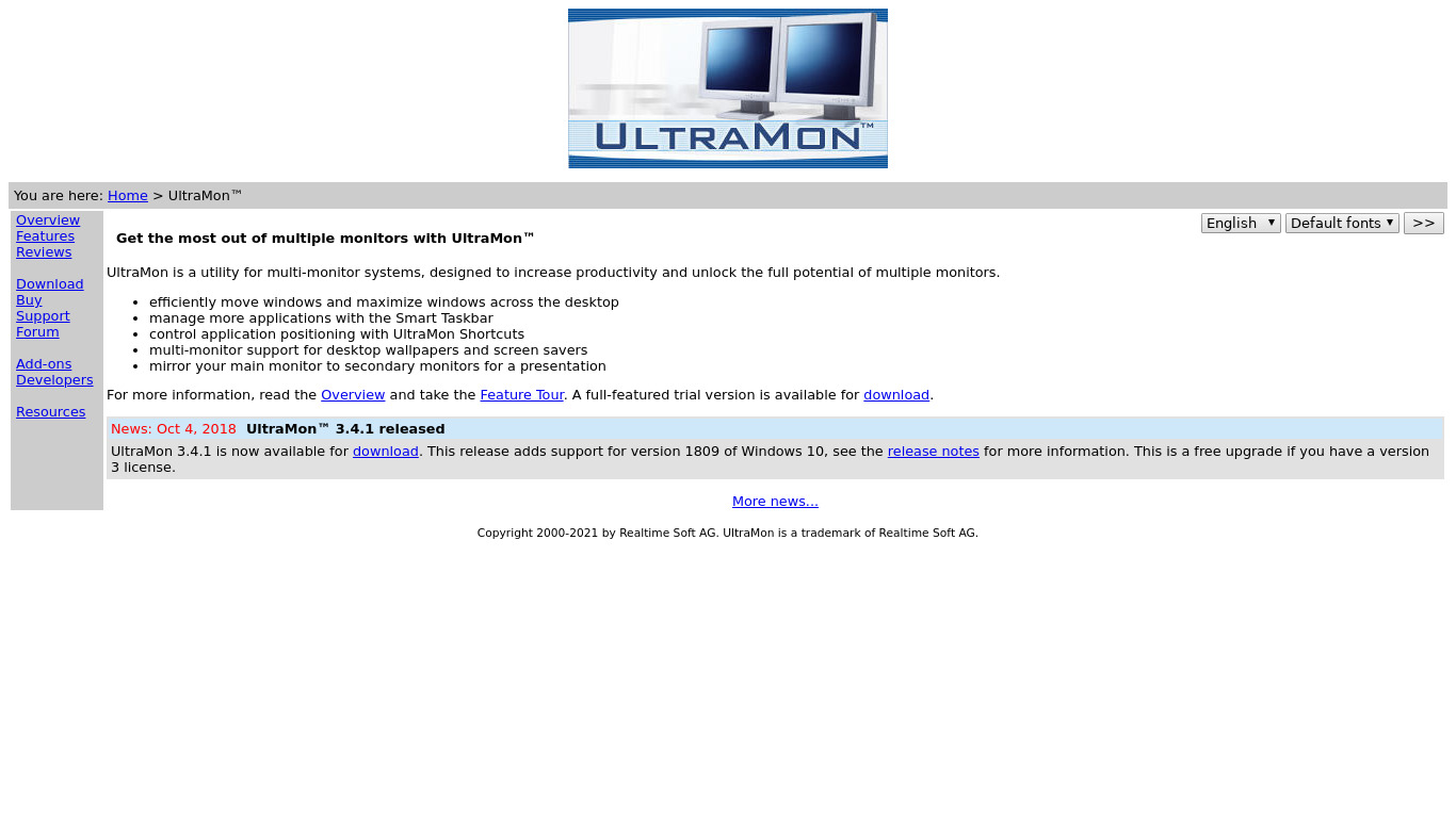 Ultramon Landing page