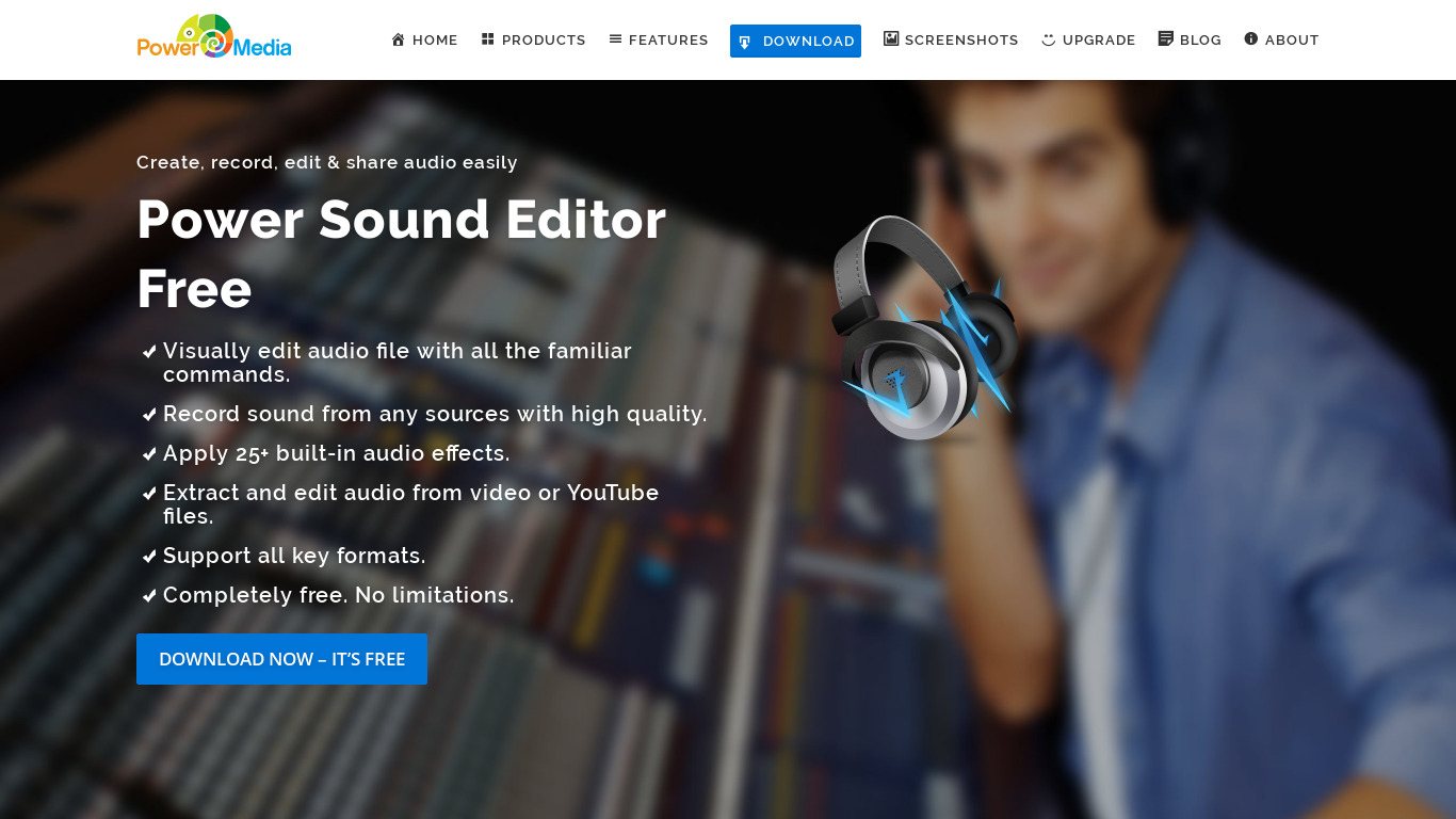Power Sound Editor Landing page