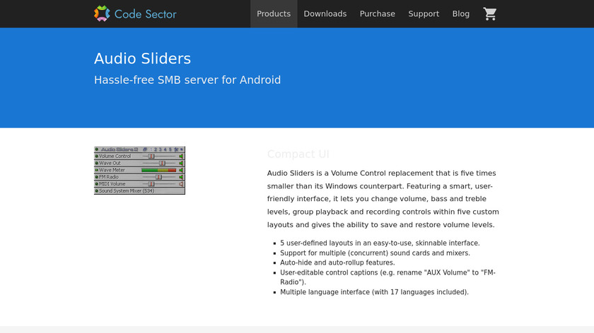 Audio Sliders Landing Page