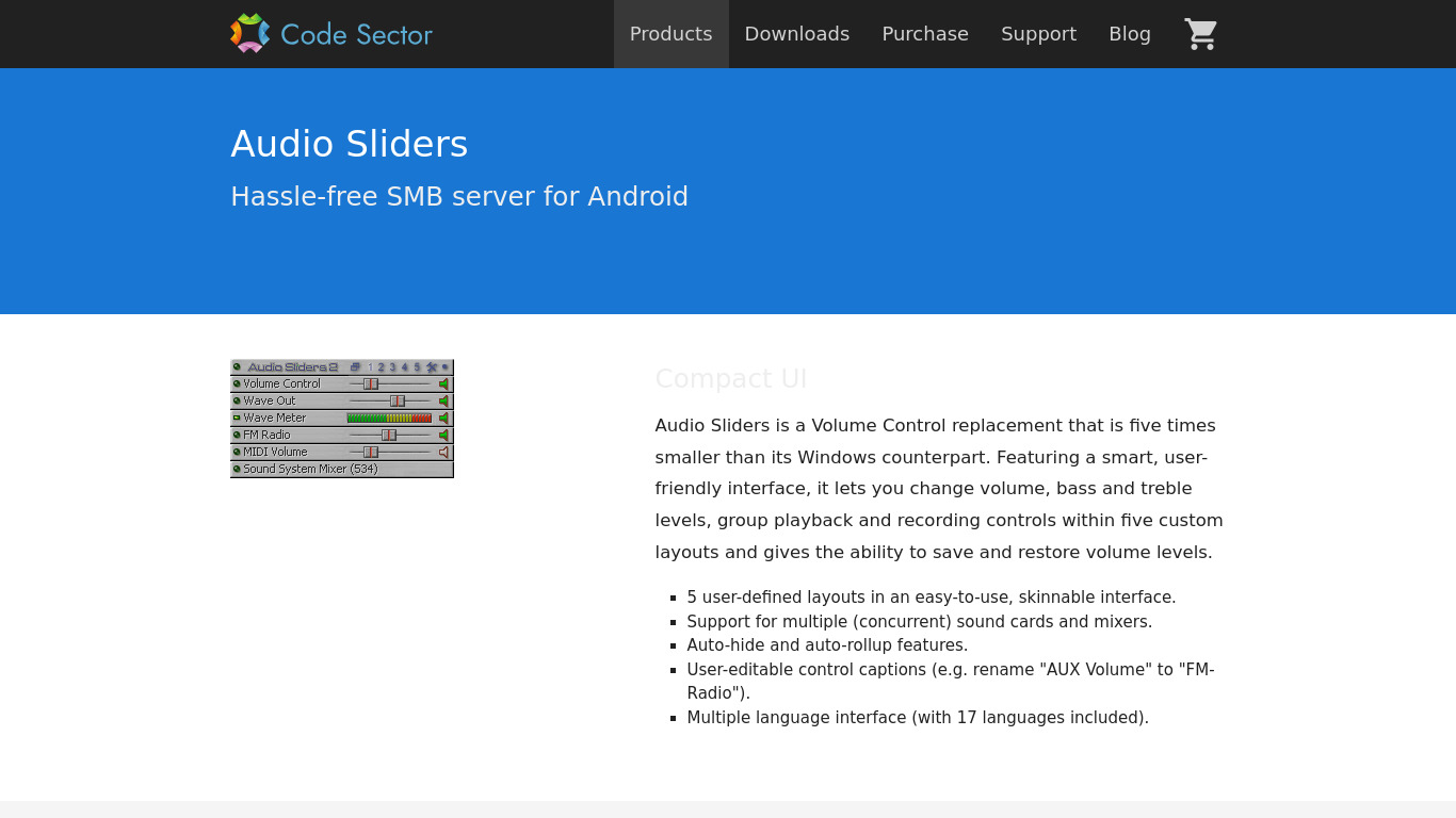 Audio Sliders Landing page