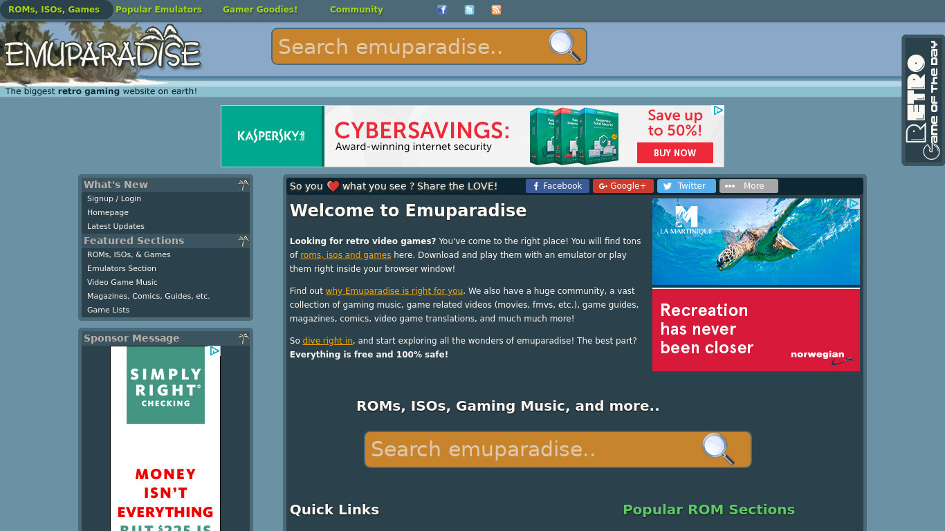 Emuparadise Landing page