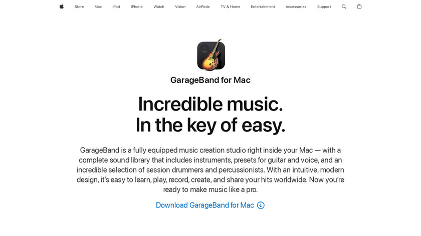 GarageBand Landing Page