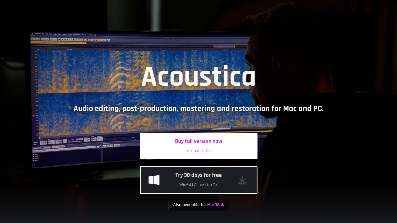 Acoustica Landing page