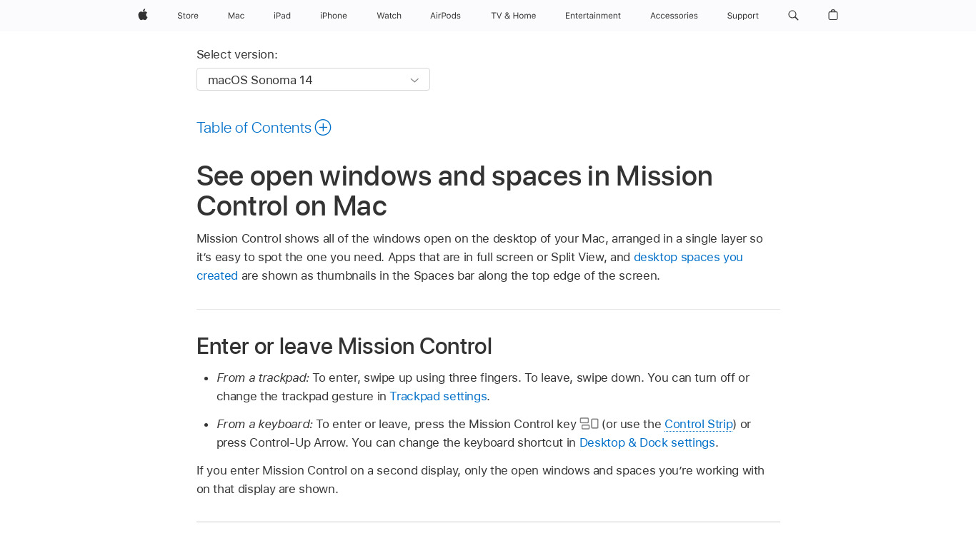 Mission Control Landing page