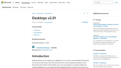 Sysinternals Desktops image