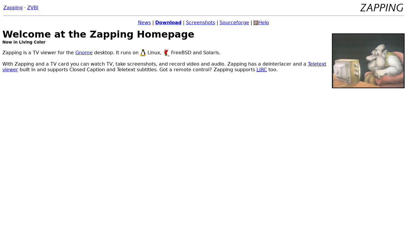 Zapping Landing page