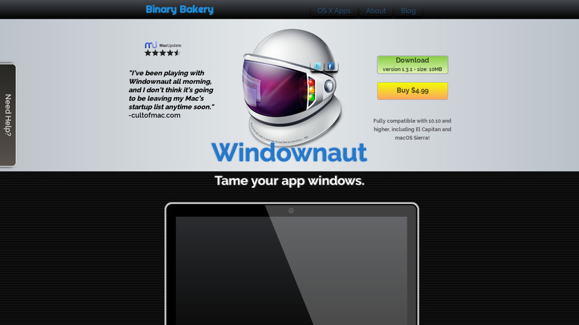 binarybakery.com Windownaut Landing Page