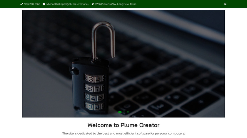 Plume Creator Landing Page