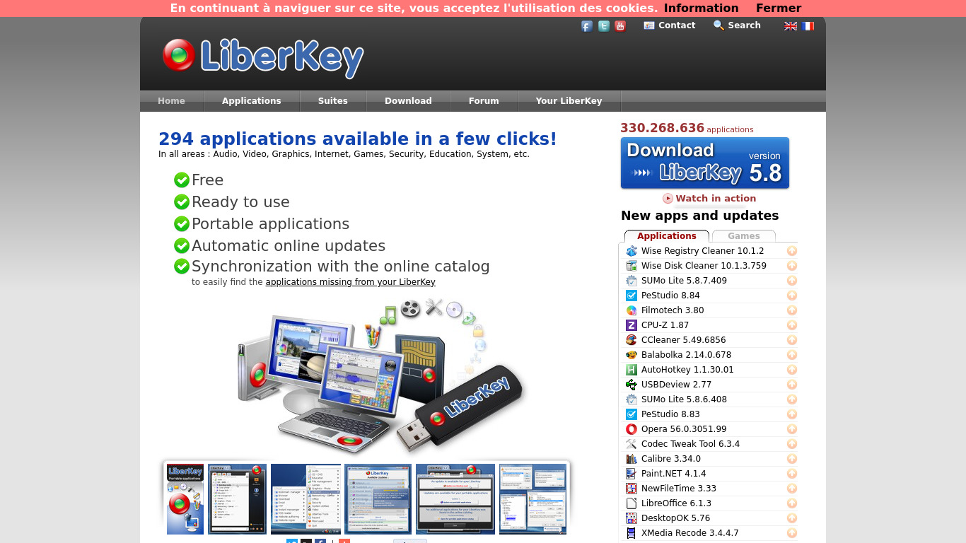 LiberKey Landing page