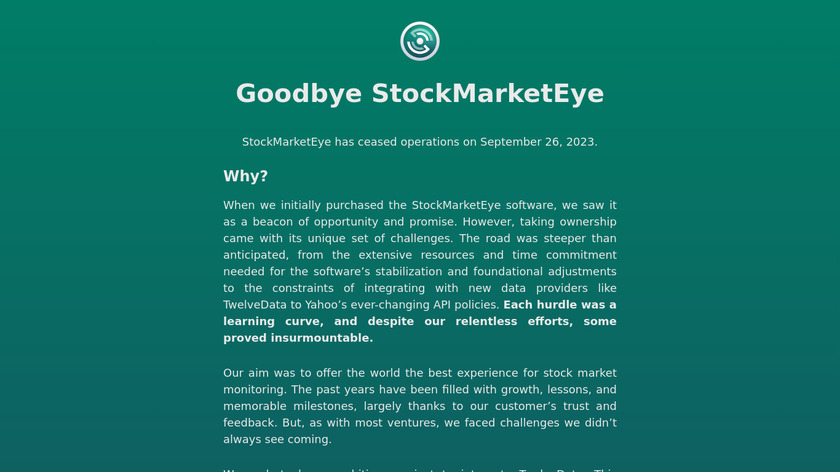 StockMarketEye Landing Page