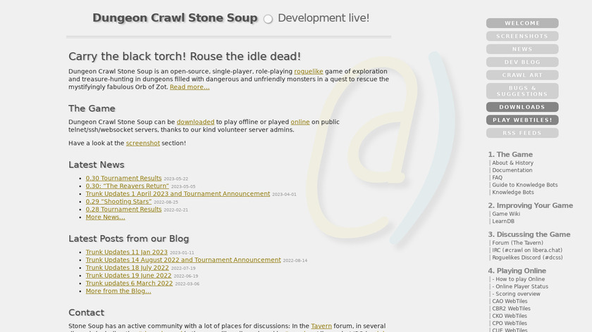 Dungeon Crawl Stone Soup Landing Page