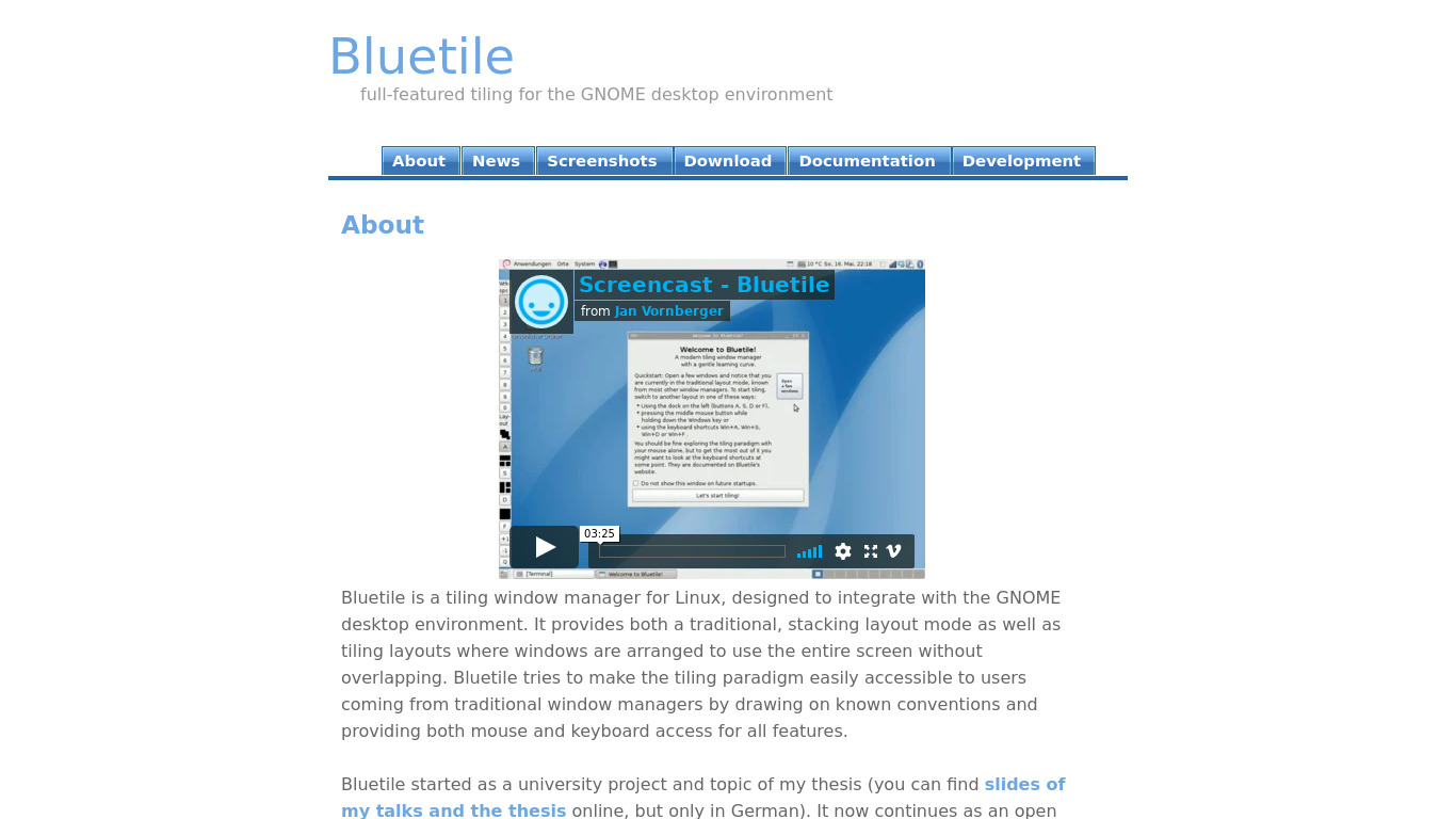 Bluetile Landing page