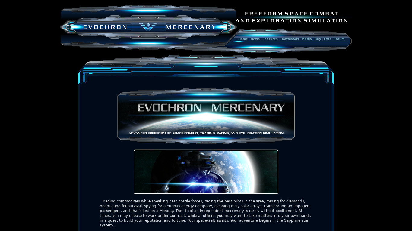 Evochron Mercenary Landing page