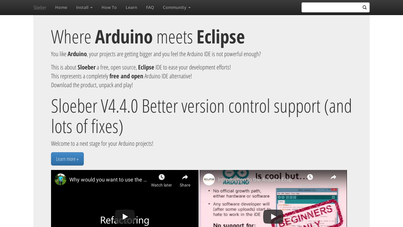 Arduino Eclipse plugin Landing page