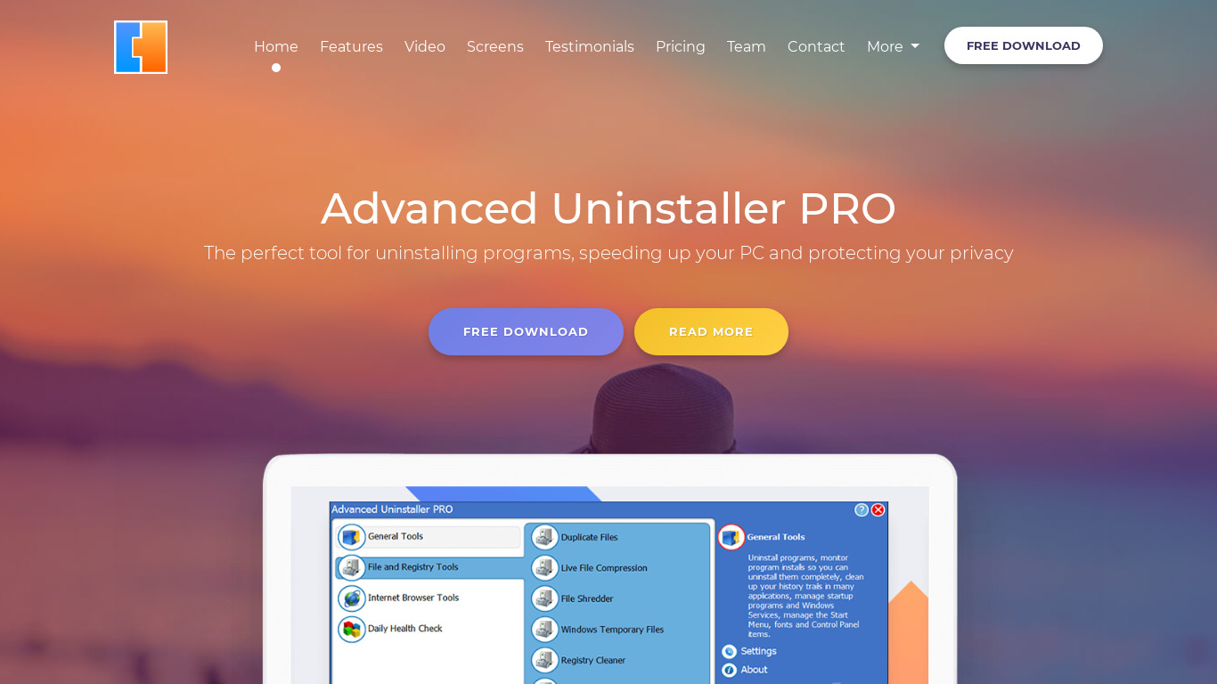 Advanced Uninstaller PRO Landing page