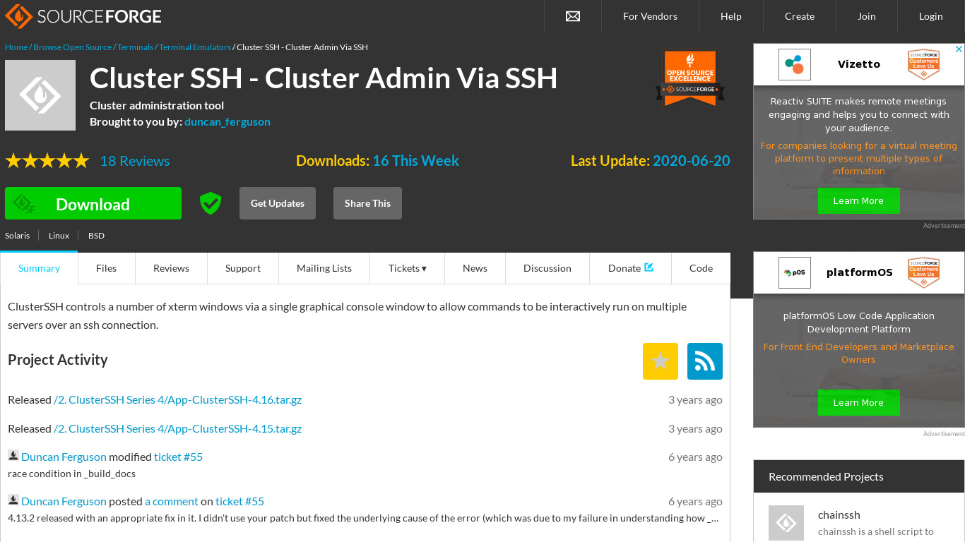 ClusterSSH Landing page