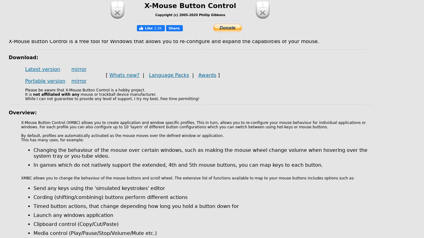 X-Mouse Button Control Landing Page